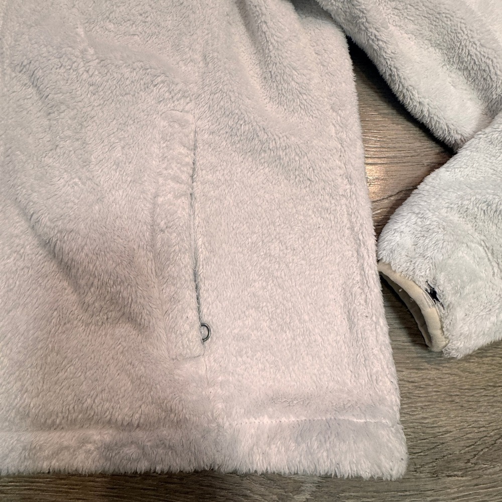 The North Face Womens Fleece Jacket Fuzzy Pink Ribbon Logo Size Small S - Picture 10 of 13